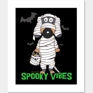 Funny Cute Halloween Mummy Spooky Vibes Posters and Art